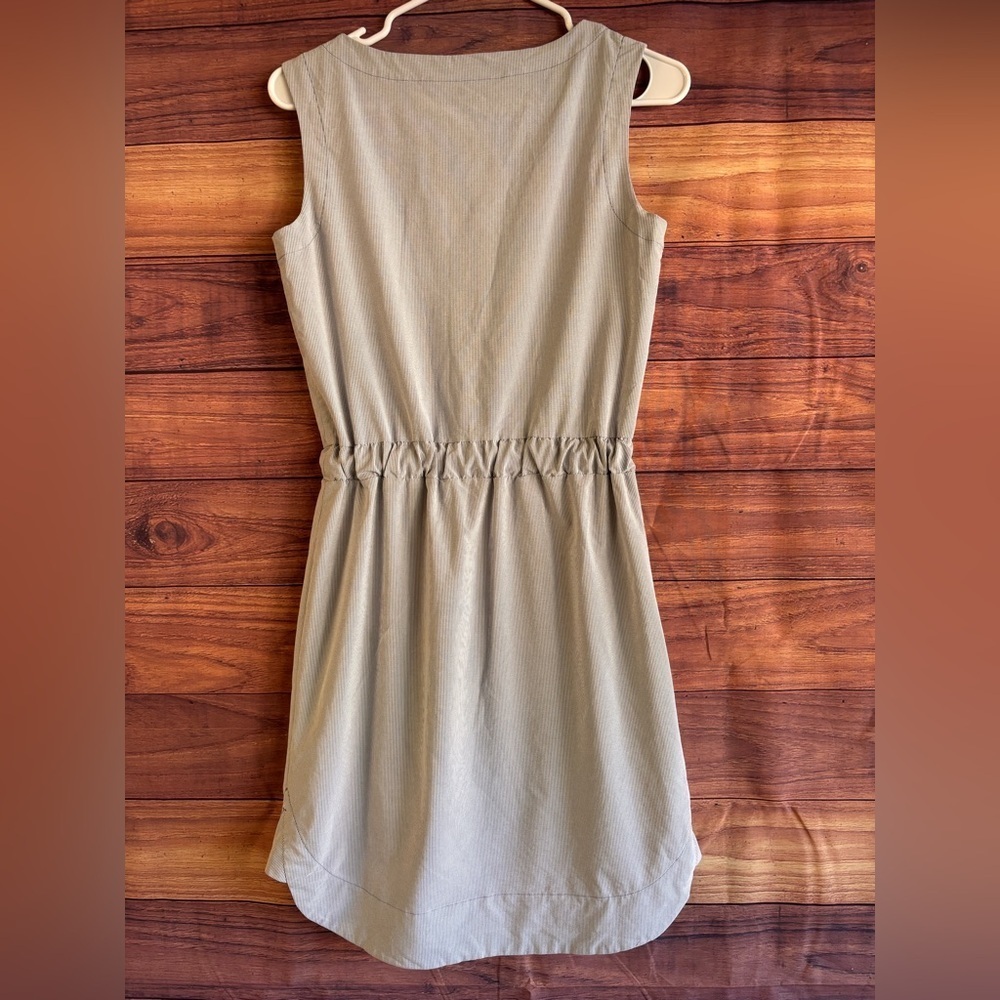 Athleta Pinstripe Sleeveless Elastic Waist Mini Dress Blue White Size 2 - Picture 4 of 8